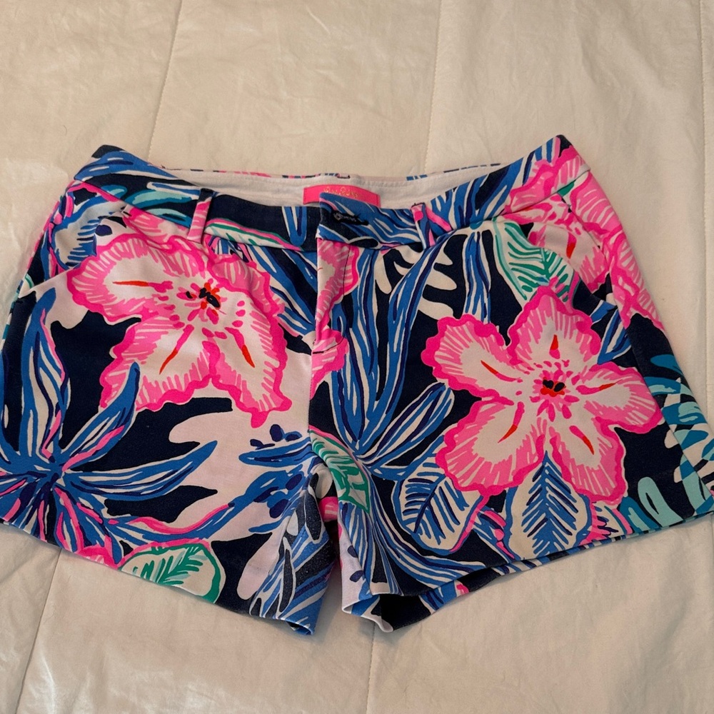 Lilly Pulitzer Pink and Blue Floral Women's Shorts